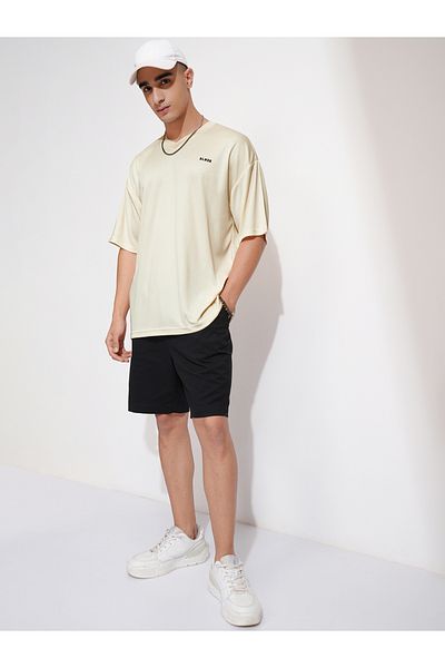 Highlander By Styli Solid Embroidered V-Neck Oversized T-Shirt