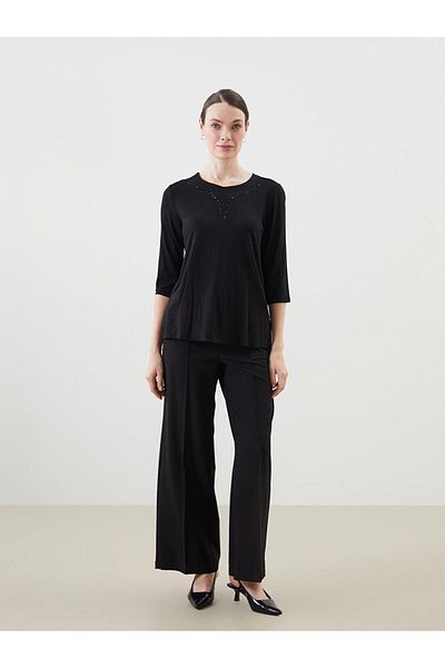 LC Waikiki Bluză pentru femei LCW Grace Crew Neck Stone