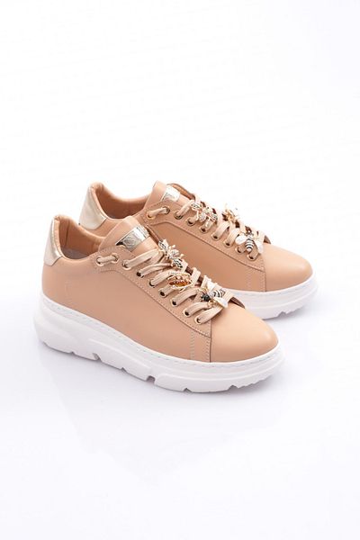 DGN Women's Thick Sole Bee Buckle Sneakers Shoes Nude 15299633118
