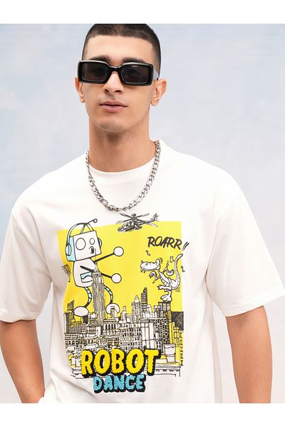 Highlander By Styli Graphic Print Round Neck Relaxed Fit T-Shirt