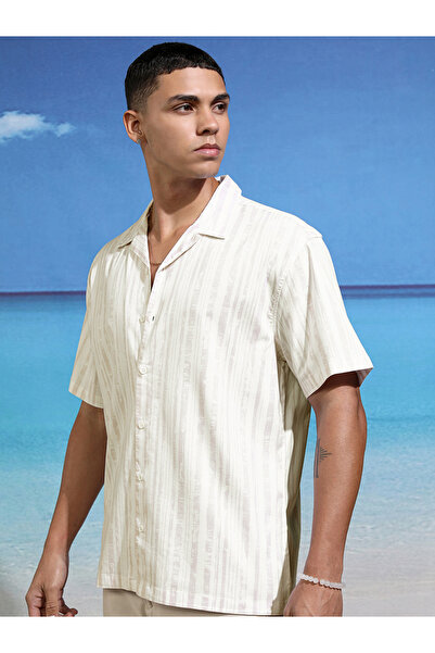 Highlander By Styli Relaxed Fit Striped Short Sleeve Shirt