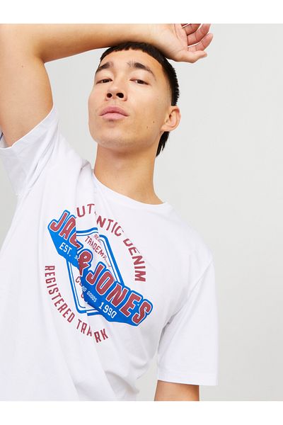 Jack & Jones Logo Print Round Neck T-Shirt