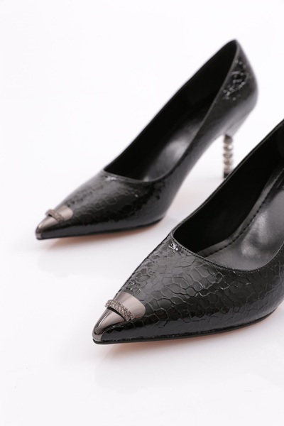 DGN Kadın Topuklu Ayakkabı Siyah Balık Sırtı 9132621