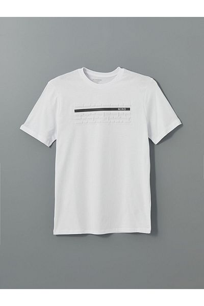 LC Waikiki Tricou pentru bărbați din bumbac pieptănat cu mânecă scurtă cu decolteu