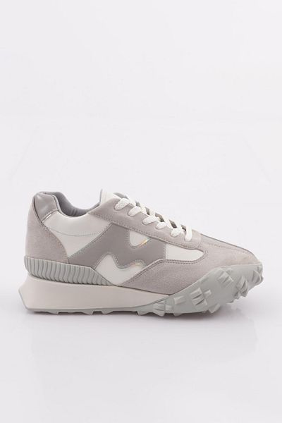 DGN Pantofi sport cu șireturi de damă alb-gri 862663138