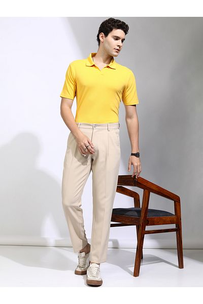 Highlander By Styli Solid Regular Fit Polo Neck T-Shirt