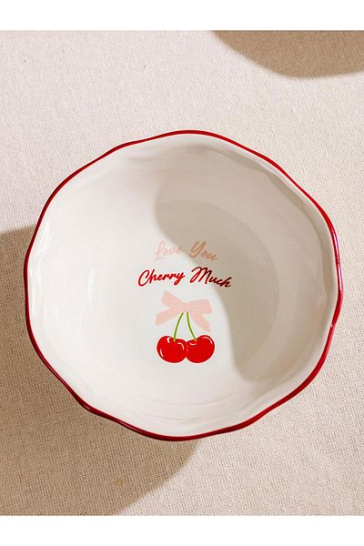 LC Waikiki Lcw Home Cherry Printed Ceramic Bowl Set of 2 15 cm