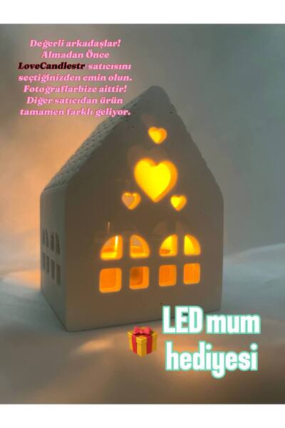 Love Candle Dekor Mumluk, Ev Mumluk, Dekoratif Objesi, Ev Şeklinde Dekoratif ...
