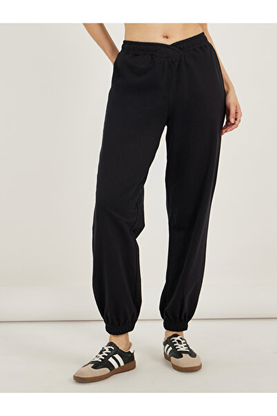 Styli High Rise Cross Waistband Tapered Leg Joggers