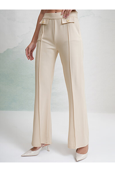 Tokyo Talkies By Styli Solid Mid Rise Flared Trousers