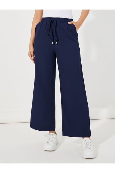 Styli Casual Wide Leg Pants with Drawstring
