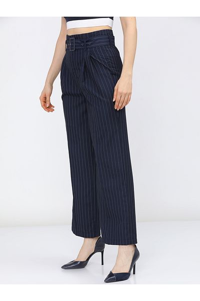 Tokyo Talkies By Styli Striped High Rise Trousers