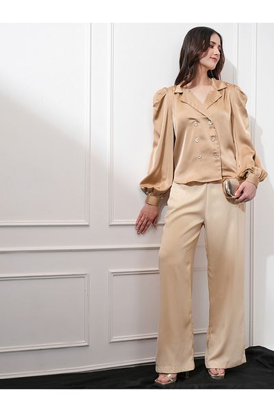 Tokyo Talkies By Styli Mid Rise Wide Leg Trousers with Pockets
