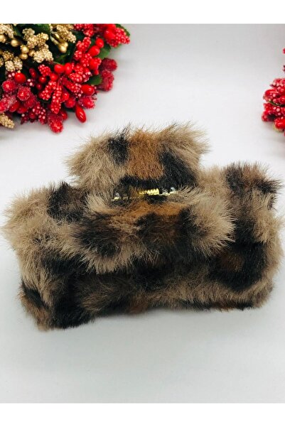 İnDerin دبوس شعر بمشبك من الريش الفهد (قطعة واحدة)