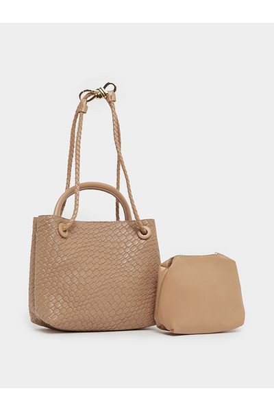 Styli Textured Hobo Bag with Top Handle