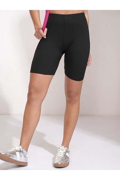 Tokyo Talkies By Styli Solid High Rise Slim Fit Shorts