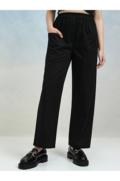 Tokyo Talkies By Styli Solid Mid Rise Regular Fit Trousers