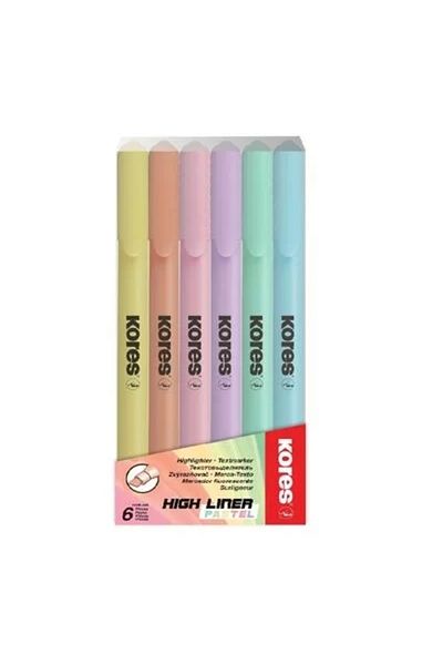 kores Highlighter Pen Set 6 Pieces Pastel