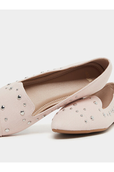 Styli Suede Embellished Slip On Pointed Toe Shoes