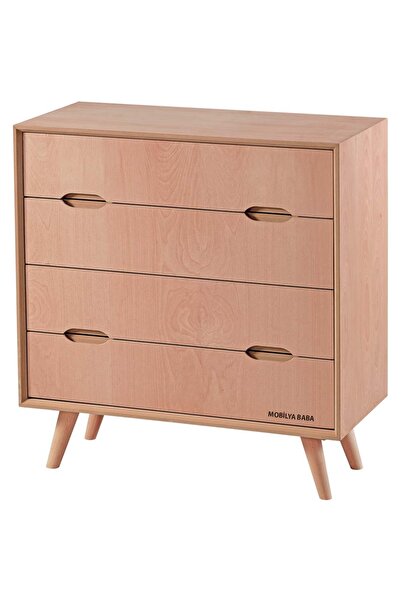 Mobilya Baba Polateli Retro Şifonyer Cilasız Ham Ahşap