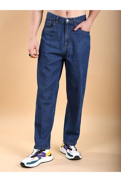Highlander By Styli Mid-Rise Loose Fit Faded Baggy Jeans