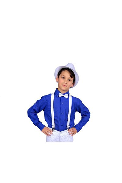 Dıgıl Kids Cămașă albastră Saks pentru băiat 23 aprilie 29 octombrie 10 noiembrie 19 mai Îmbrăcăminte de spectacol