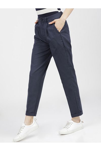 Tokyo Talkies By Styli High Rise Pleated Crop Trousers
