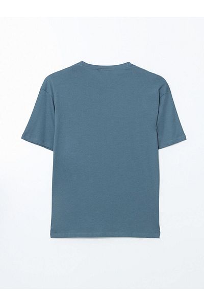 LC Waikiki Tricou pentru bărbați din bumbac pieptănat cu imprimeu cu decolteu rotund de sezon nou - S5K416Z8