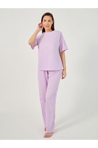 Styli Slogan Print Drop Shoulder T-Shirt and Pyjama Set
