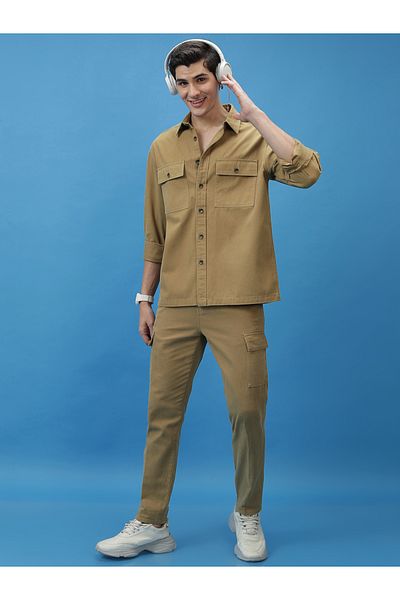 Highlander By Styli Mid Rise Tapered Fit Cargo Trousers
