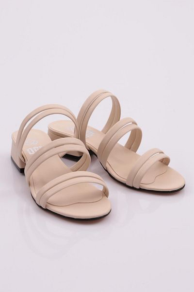 DGN Slippers - Women's, 3 Stripes, Oval Toe, Nude
