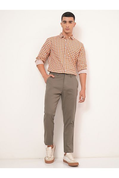 Highlander By Styli Mid Rise Regular Fit Chino Trousers
