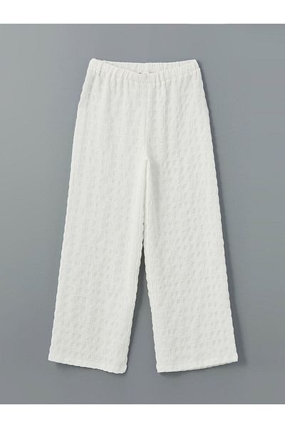 LC Waikiki New Season Elastic Waist Textured Girl's Trousers - S5Be63Z4