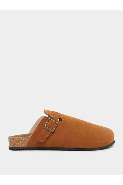 Styli Suede Buckle Platform Sole Clogs
