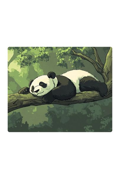 lili hediyelik Mousepad with Panda on Branch Printed 17,5X21,5 cm
