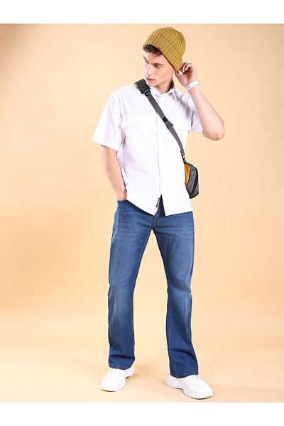 Highlander By Styli Mid-Rise Bootcut Stretchy Jeans