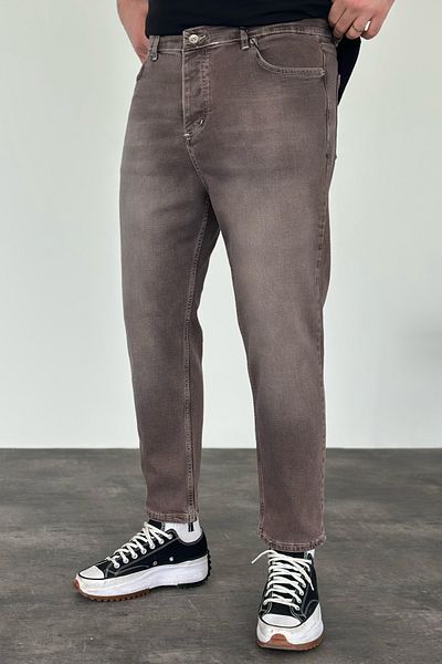 MADZEYMODA Мъжки кафяви дънки Boyfriend Pattern KE-727