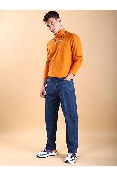 Highlander By Styli Mid-Rise Loose Fit Faded Baggy Jeans