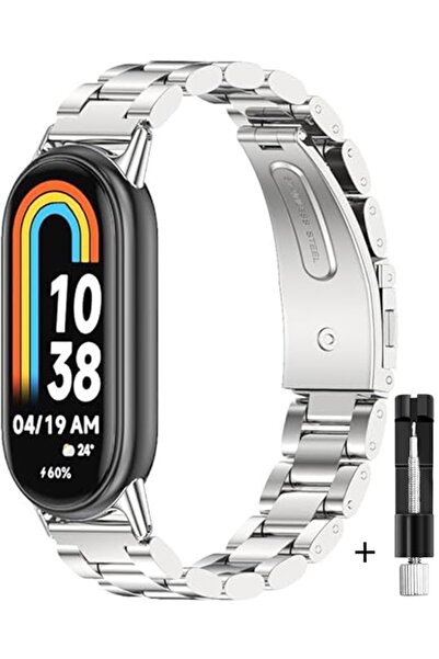 MMP SHOP Xiaomi Mi Band 8/ Mi Band 9 Uyumlu Ayarlabilir Paslanmaz Çelik Akıll...