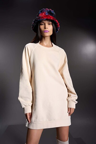 #vdr viadellerose Kadin Krem Sweatshirt 16071