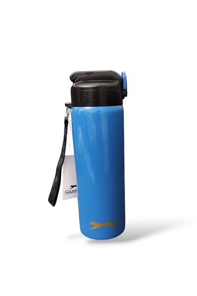 Me Çanta Unisex Blue Silicone Steel Flask with Straw
