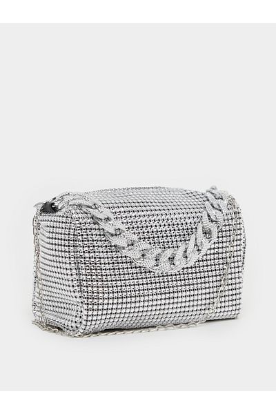 Styli Chain Drop Embellished Handbag with Chain Strap