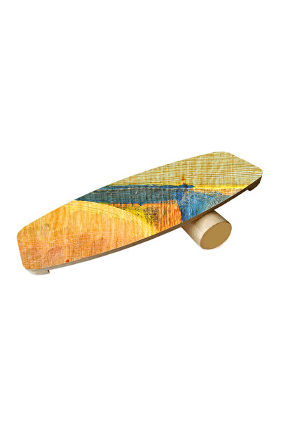 wudie Placă de echilibru cu imprimeu din lemn Rocket Balance Board Rocket Gym Board