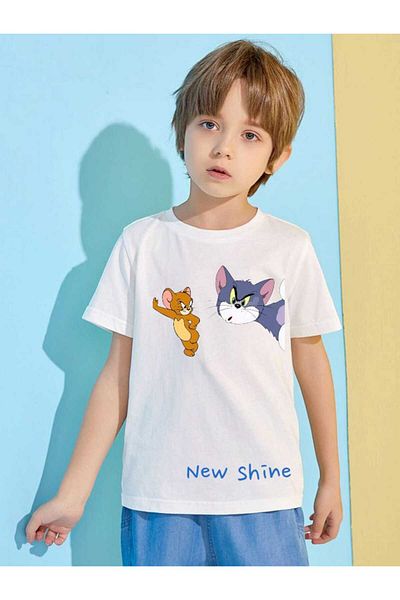 New Shine Δώρο 1 μπλουζάκι για αγορές 6 και άνω στο καλάθι - Παιδικό μπλουζάκι με κοντό μανίκι με στάμπα