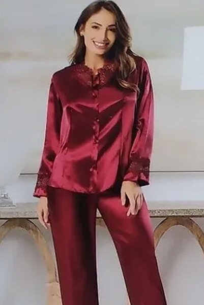Xses 1002 Women's Dowry Satin 6 Piece Set-Burgundy