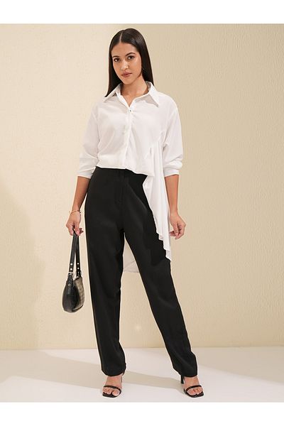 Tokyo Talkies By Styli Mid Rise Regular Fit Parallel Trousers