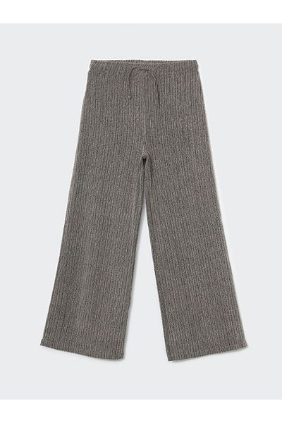 LC Waikiki Lcw Comfort Anthracite Women's Elastic Waist Textured Pants