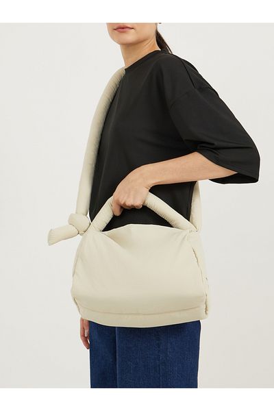 Styli Minimal Print Handbag with Knotted Strap