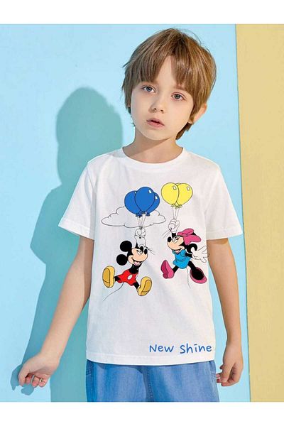 New Shine Δώρο 1 μπλουζάκι για αγορές 6 και άνω στο καλάθι - Παιδικό μπλουζάκι με κοντό μανίκι με στάμπα