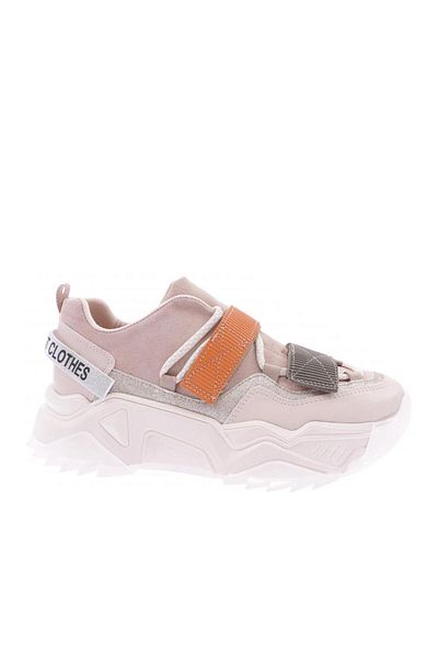 DGN 65140-22y Pantofi pantofi cu velcro argintiu cu talpă groasă pentru femei